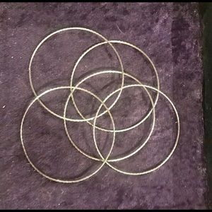 Bundle of 5 Sterling Silver Bangle Bracelets